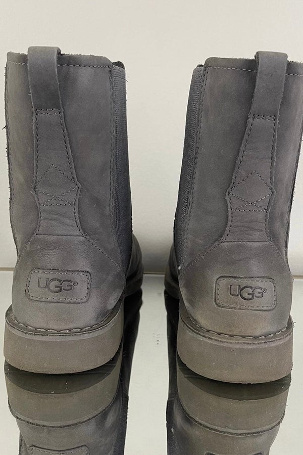 UGG Leather Charcoal Grey Larra Ankle 