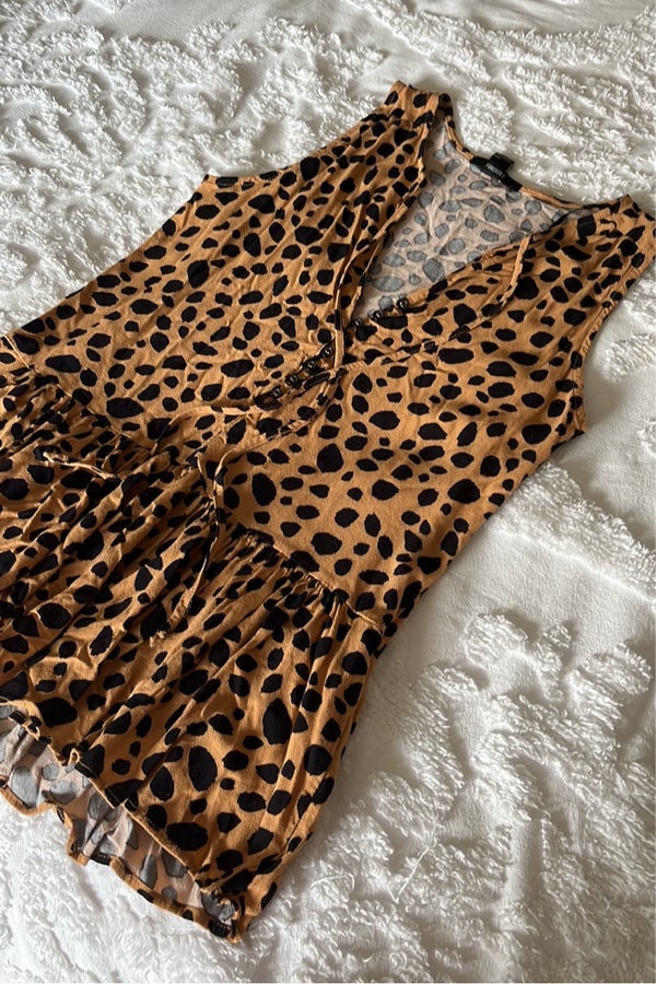 forever 21 leopard romper