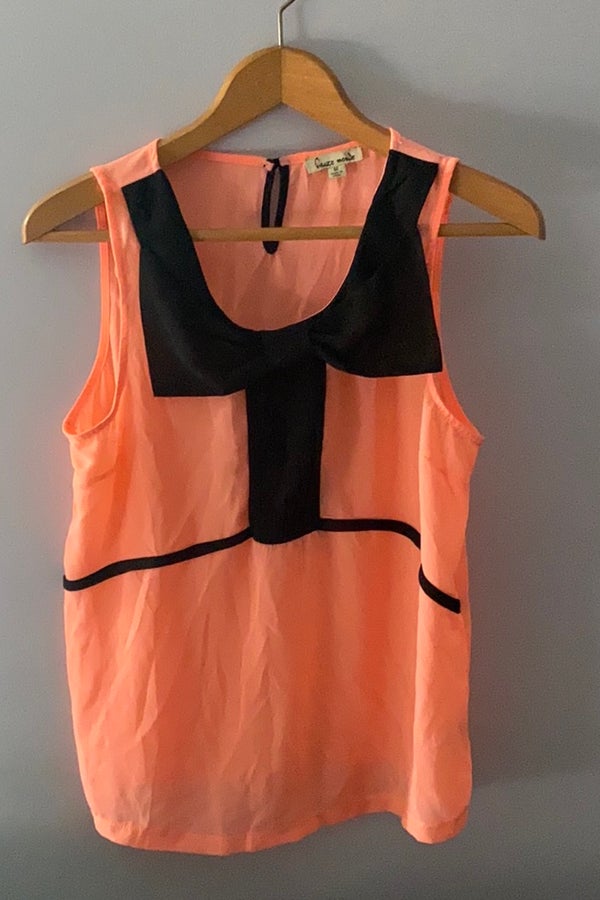 Haute Monde Sheer Bow Tank Top Size 