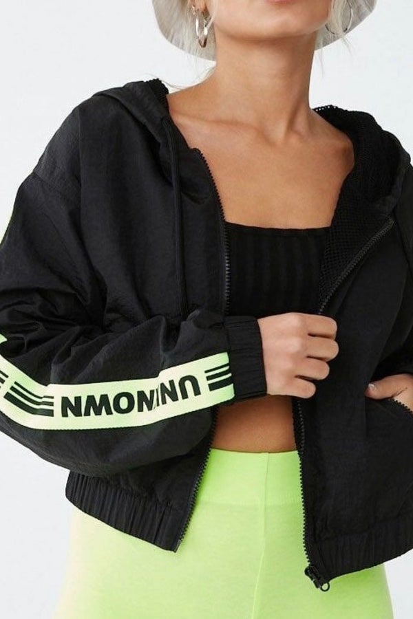 FOREVER 21 Black Neon Green Unknown Graphic Hoodie | Nuuly Thrift