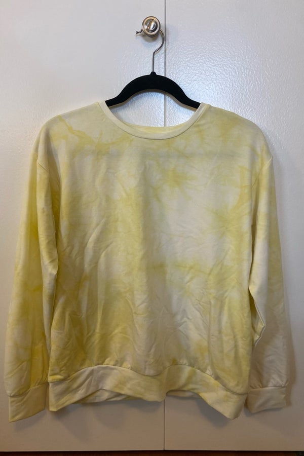 Bleach dye yellow sweatshirt hot sale