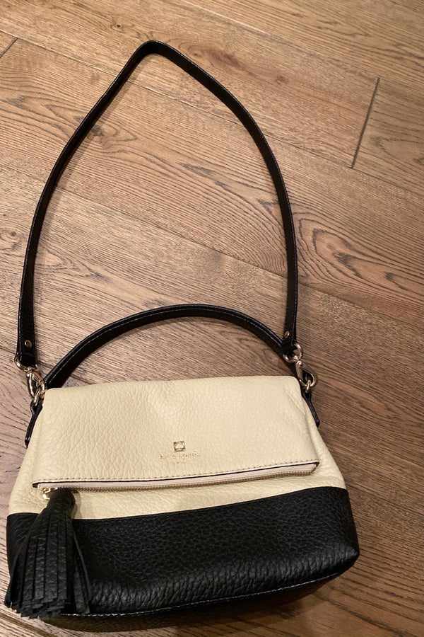 Buy the Kate Spade Pebble Leather Crossbody Bag Beige