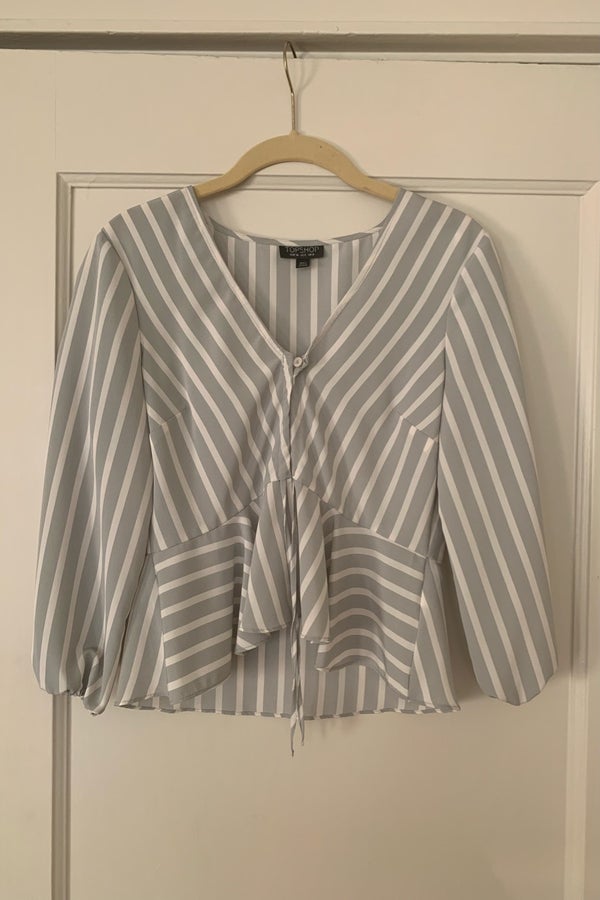 Seafoam green striped blouse | Nuuly Thrift