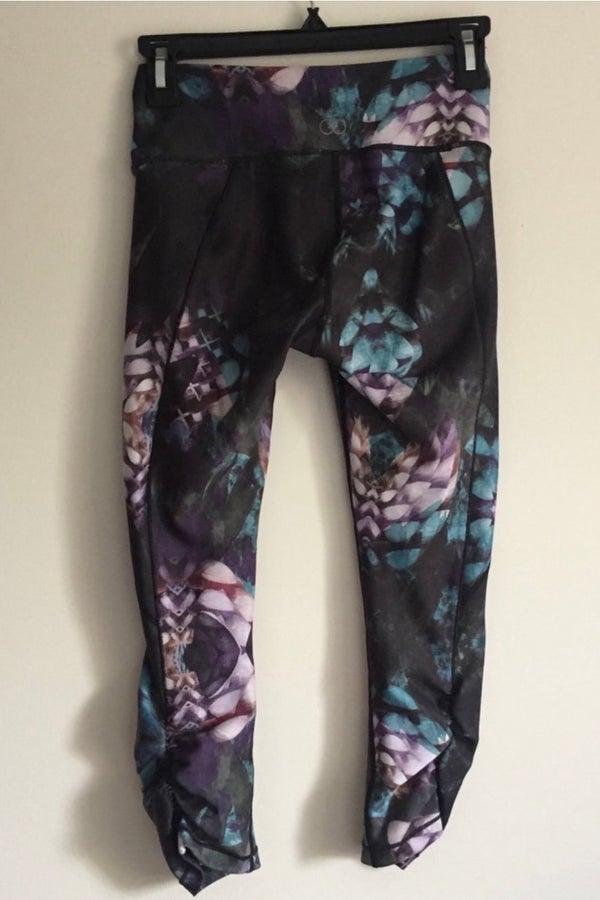 CALIA BY CARRIE UNDERWOOD Blue Pink Multicolor Floral Ruched Workout  Leggings