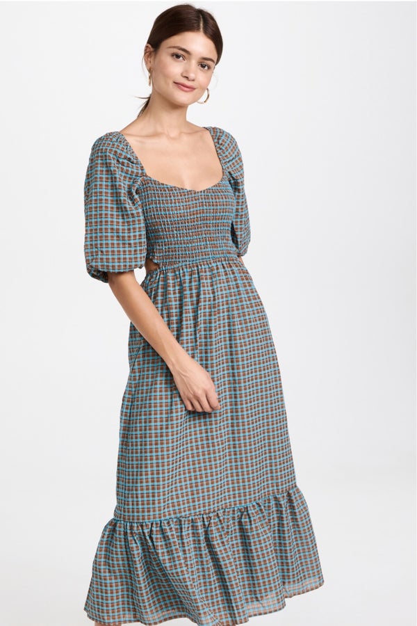 Wayf nevah 2024 smocked midi dress