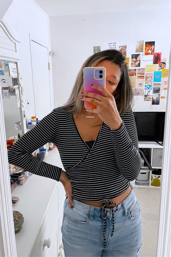 striped long sleeve shirt forever 21