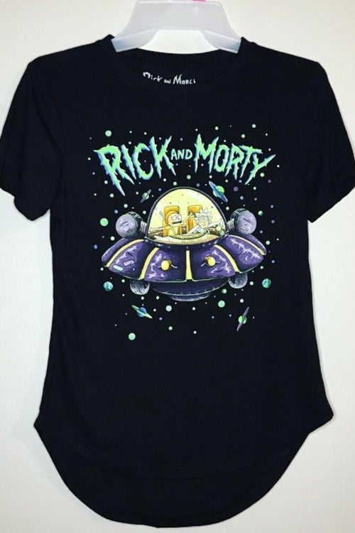 NWOT Rick and Morty High Low Black Tee | Nuuly Thrift