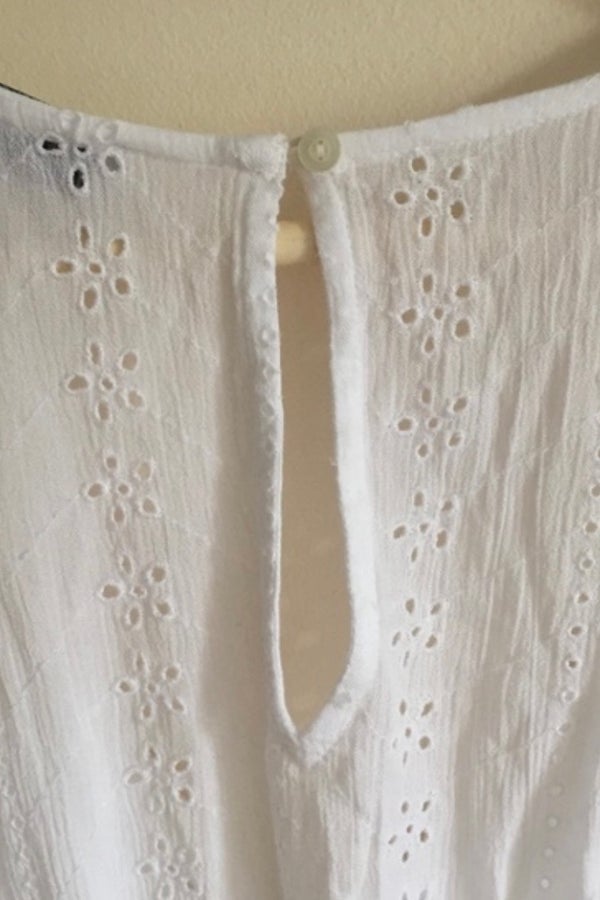 HOLLISTER White Summer Front Tie Eyelet Lace Rompe