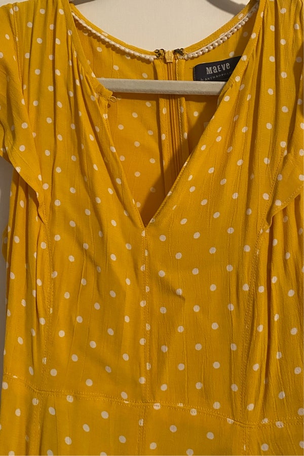 Maeve MIDI Yellow polka dot dress | Nuuly Thrift