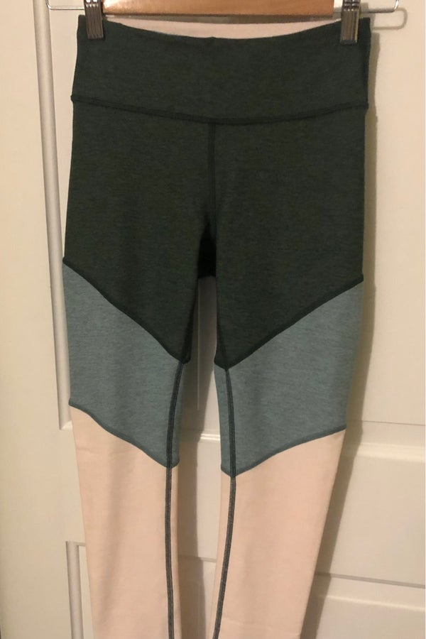 Outdoor Voices 7/8 Spring Colorblock Leggings Black Gray Size Small