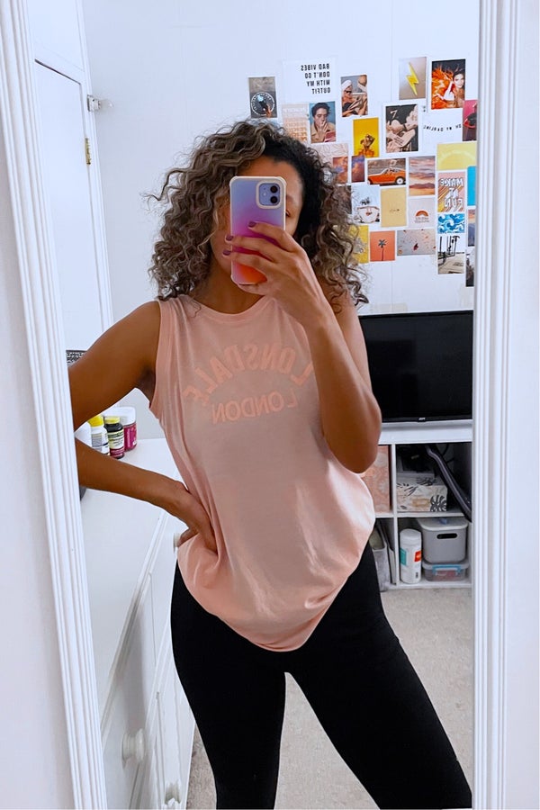 Blush pink workout on sale top