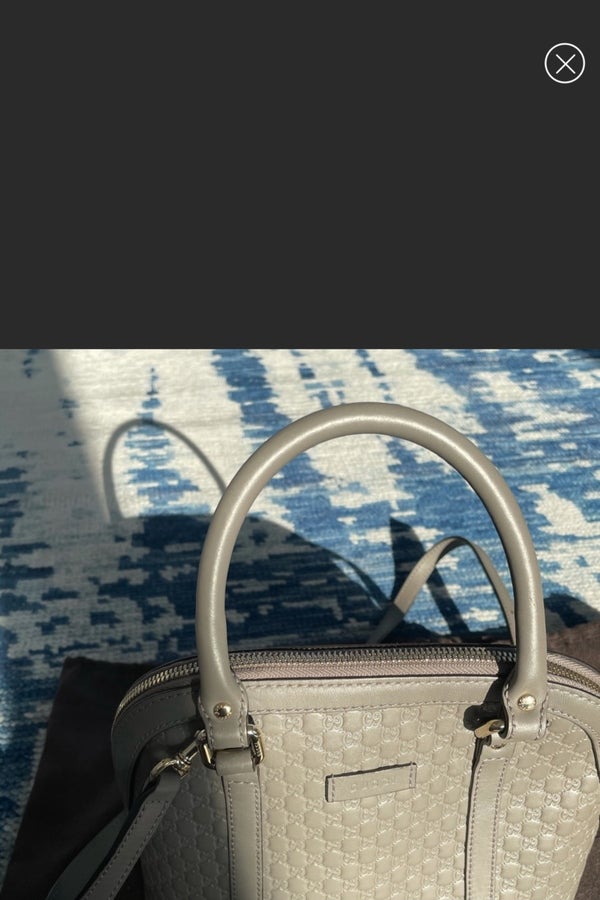 Gucci Gray Microguccissima Leather Small Dome Crossbody Bag
