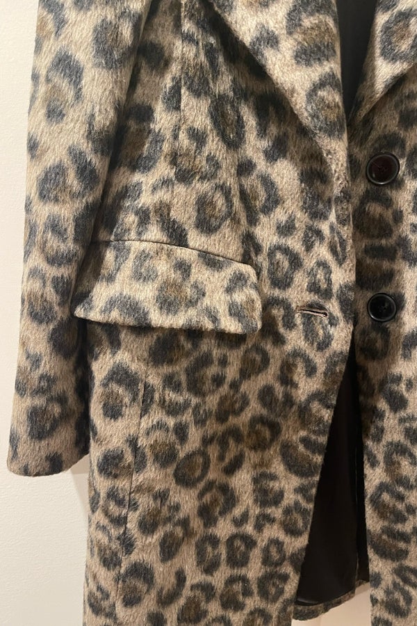 Kate Spade Brushed Leopard Coat in Hazelnut Wool B | Nuuly Thrift