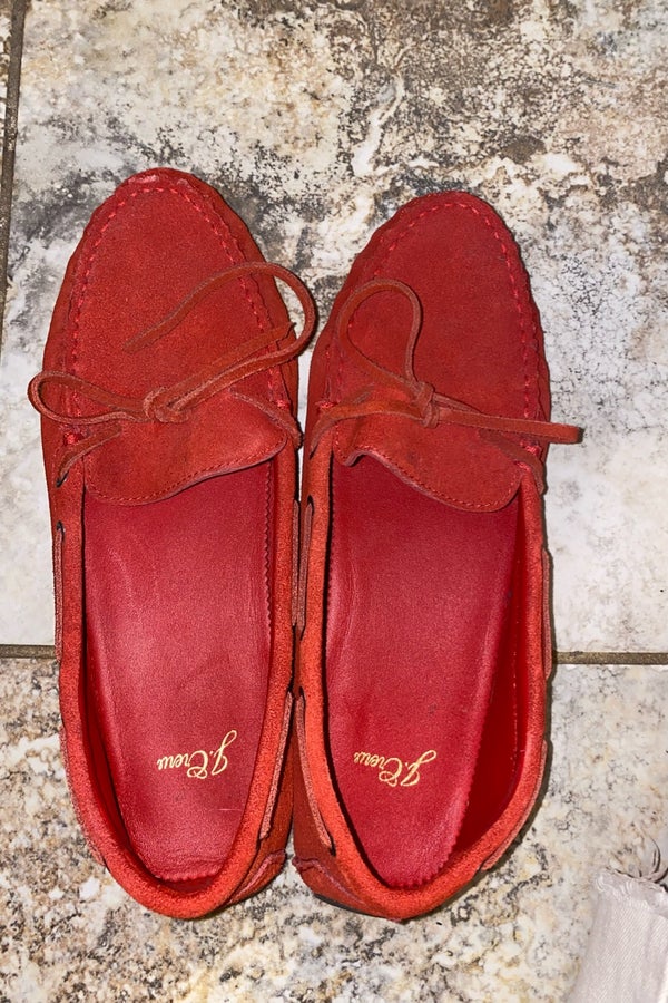 J crew deals red loafers