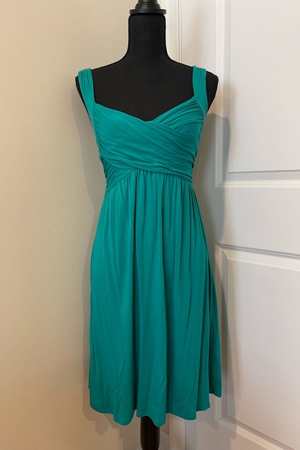 Max Studio Green Ruched Dress | Nuuly Thrift