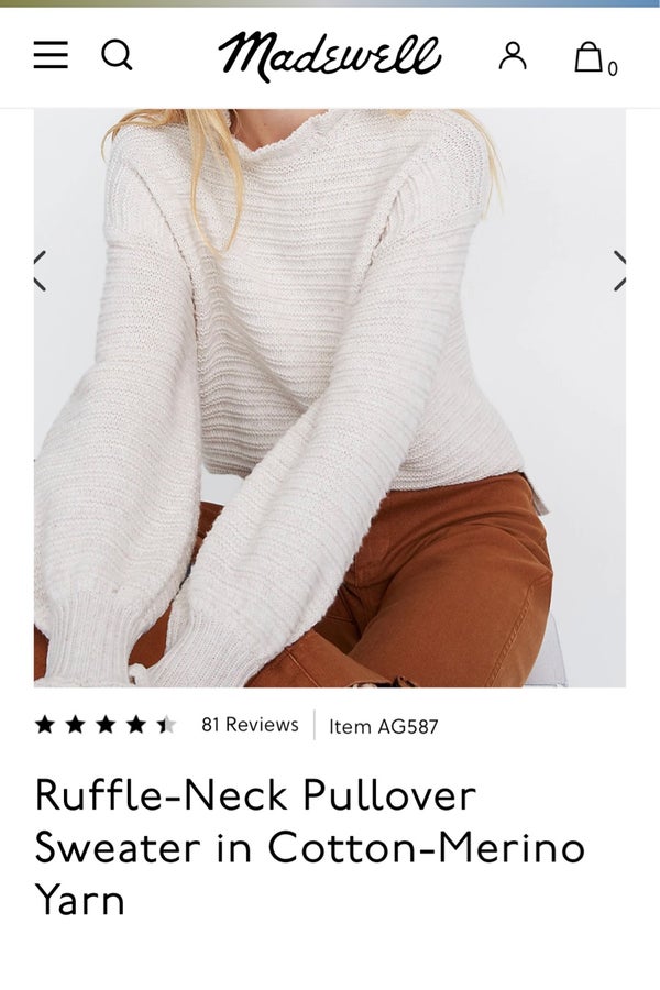 Madewell ruffle best sale neck pullover sweater