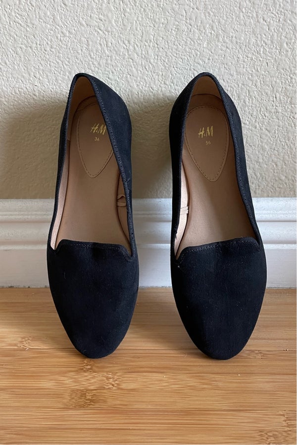 H&m black outlet flat shoes