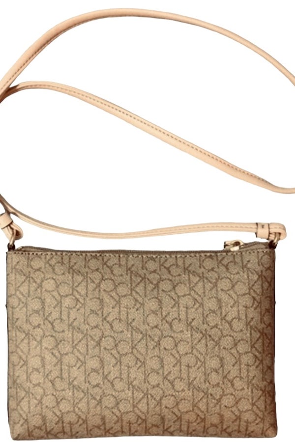 Calvin Klein Lily Signature Crossbody Khaik Brown Luggage Gold H7dej2c for  sale online