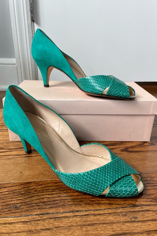 Teal deals kitten heels