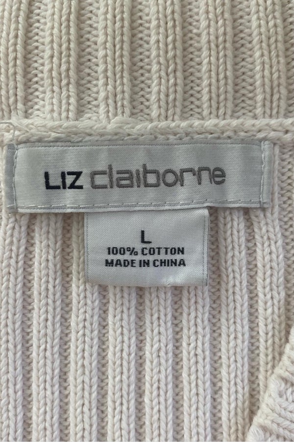 Liz Claiborne cable knit sweater top 