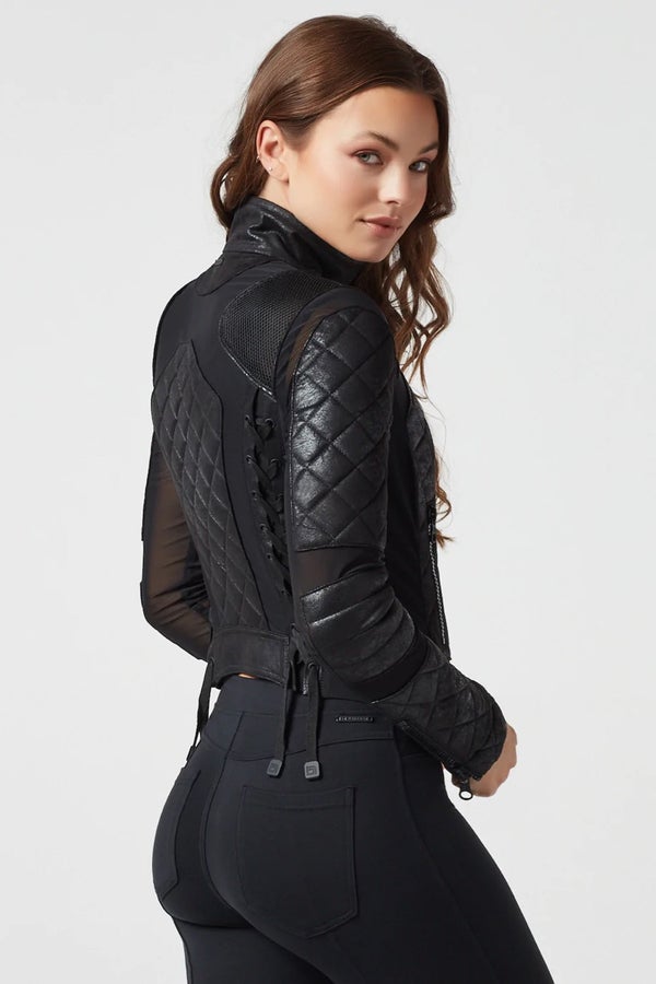 Blanc Noir Faux-Leather Quilted Leggings