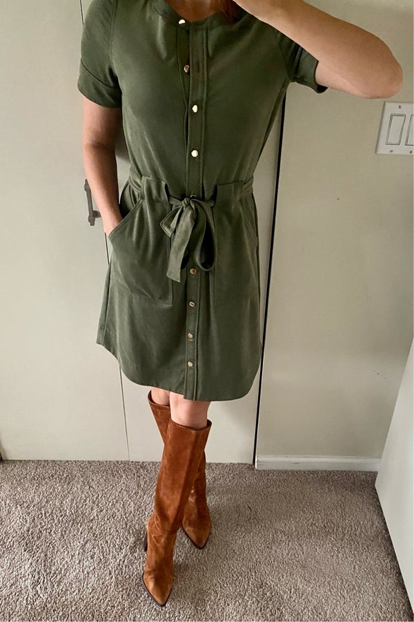 Banana Republic Velvet Green Dress Nuuly Thrift