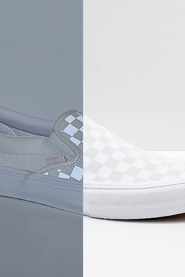 Reflective checkered slip on on sale vans