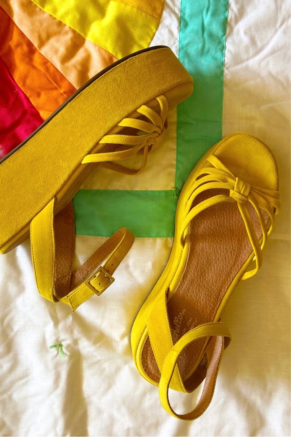 Buy Mast & Harbour Women Mustard Yellow Textured Block Heel Sandals - Heels  for Women 15991066 | Myntra