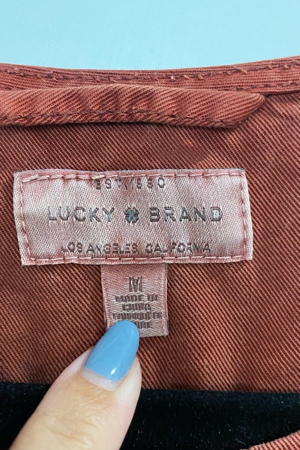 Jacket Denim By Lucky Brand Size: M