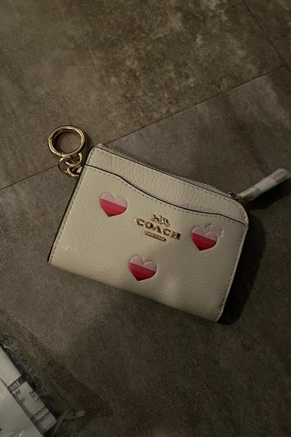 coach heart print card holder, coin purse