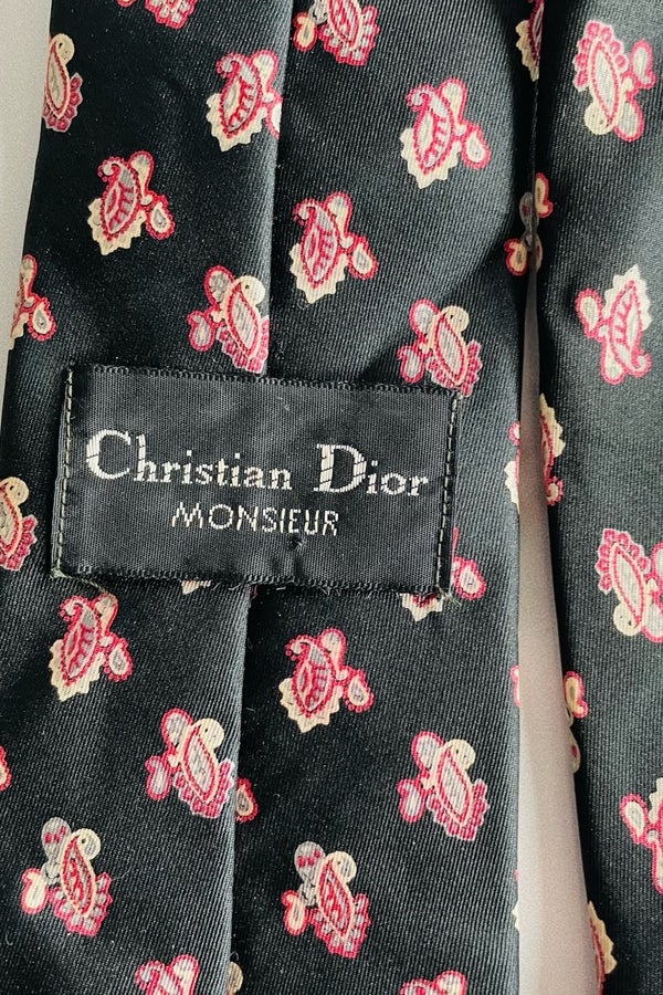 Christian Dior Monsieur All Silk Paisley Necktie