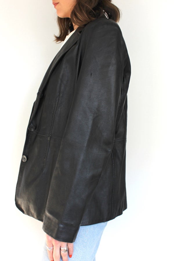 Taruxy Black Pu Leather Blazer Jacket Y2k Motorcycle Jackets Women