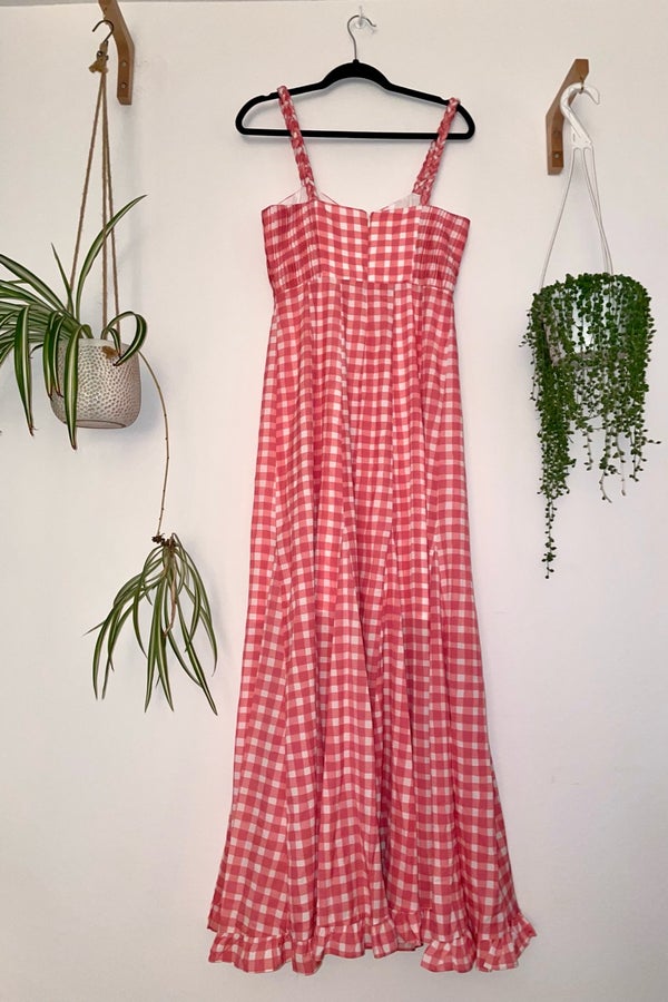 Auguste the label outlet gingham panelled maxi dress