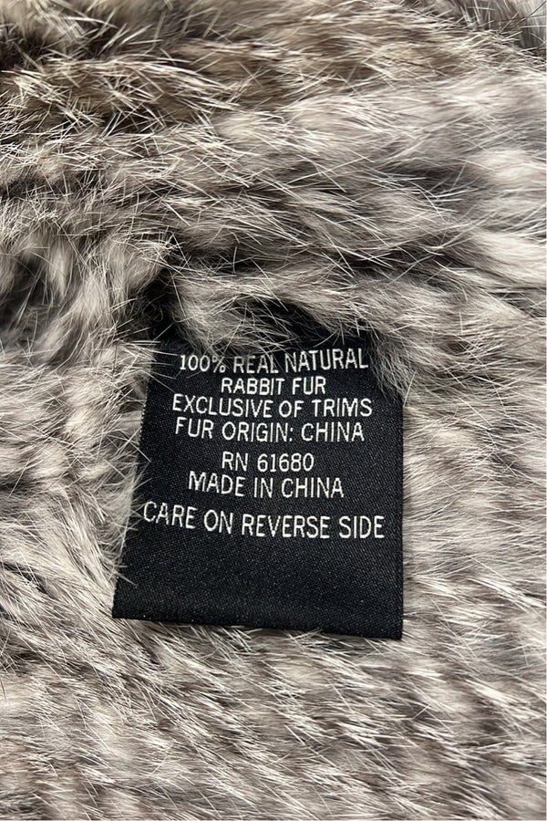 Authentic Rabbit Fur Vest in Black