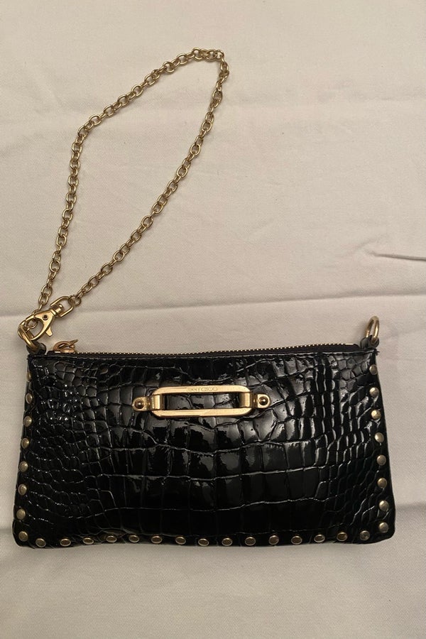 Jimmy Choo Croc Bohemia Clutch With Chain Strap