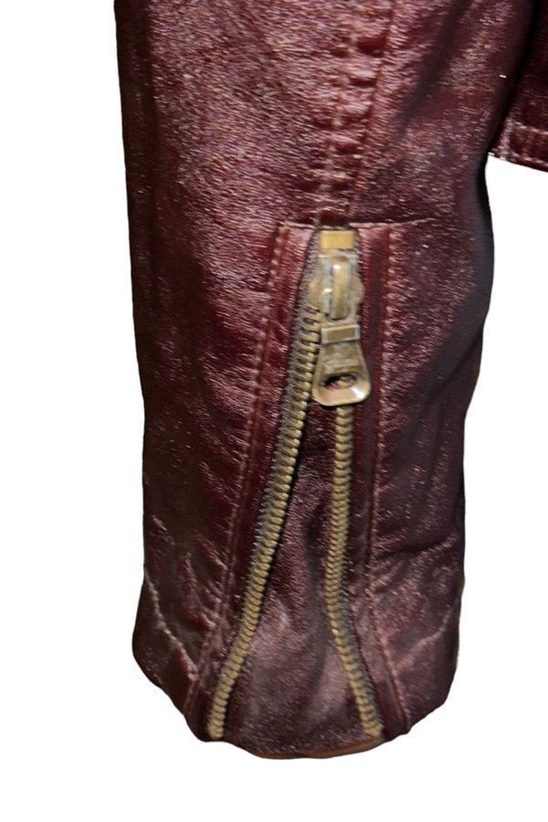 Guess burgundy 2025 leather jacket