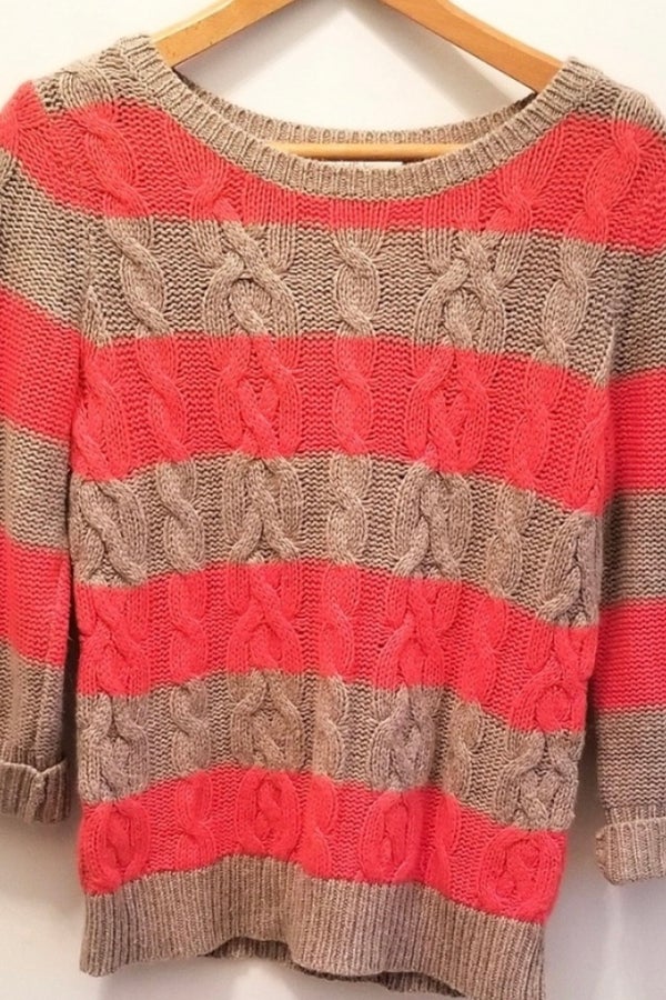 Loft Orange \u0026 Brown Sweater Size Small 