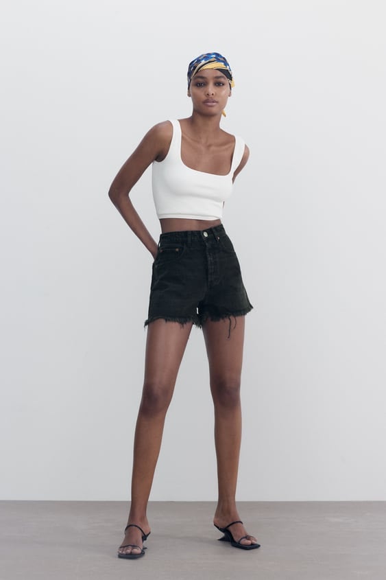 Buy Xpose Women Black Solid Skinny Fit Denim Shorts - Shorts for Women  9937205 | Myntra