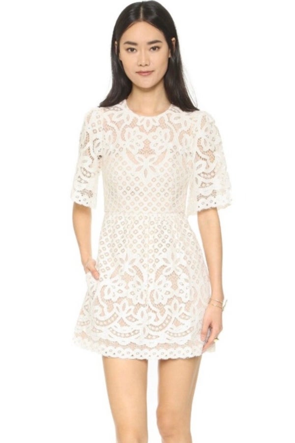 BCBGMAXAZRIA Jillyan White Lace Dress | Nuuly Thrift