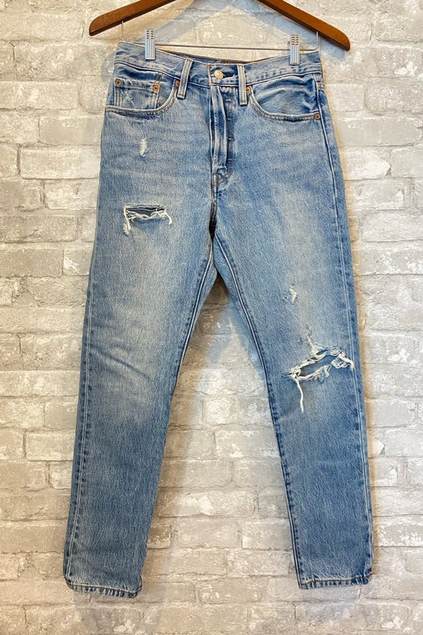 Levi's 501 Distressed Skinny Denim Jeans | Nuuly Thrift
