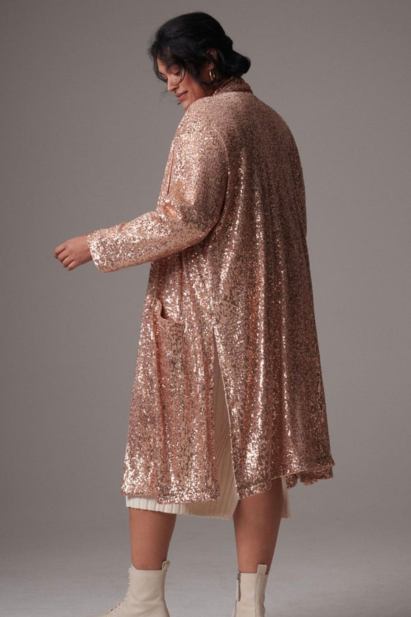 Women's Rose Gold Sequin Duster | Calamity's Boutique Small