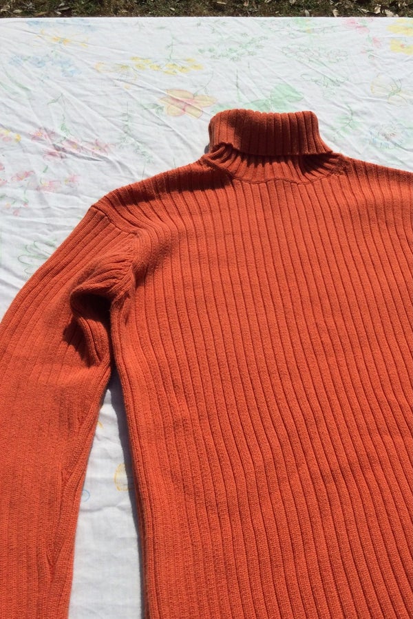 Old Navy Sweater Mens Large L V Neck Pullover Orange