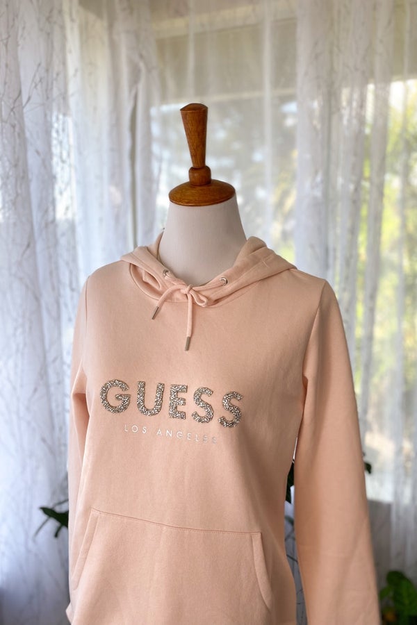 Pre-owned women's Guess foil-logo sweatshirt nice - Depop