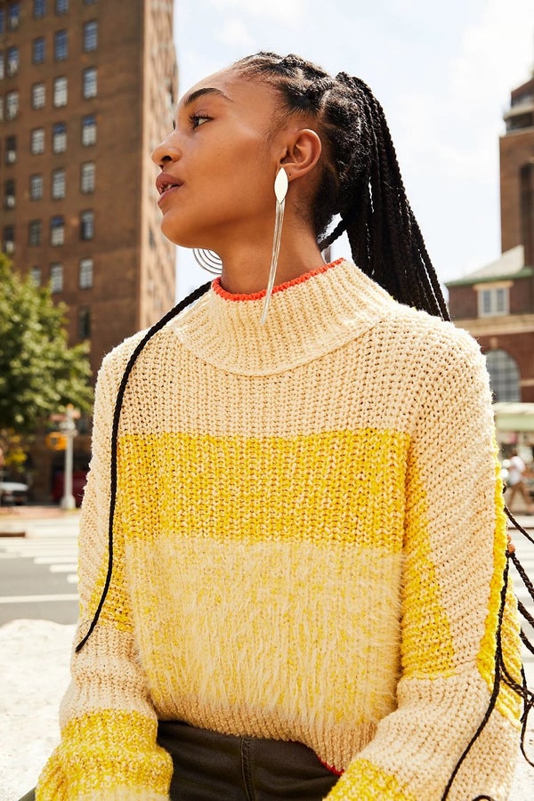 free people sweater yellow