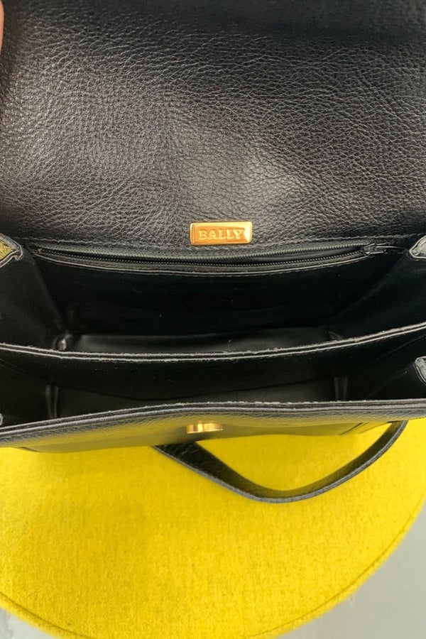 Authentic Bally Black Leather Crossbody Bag
