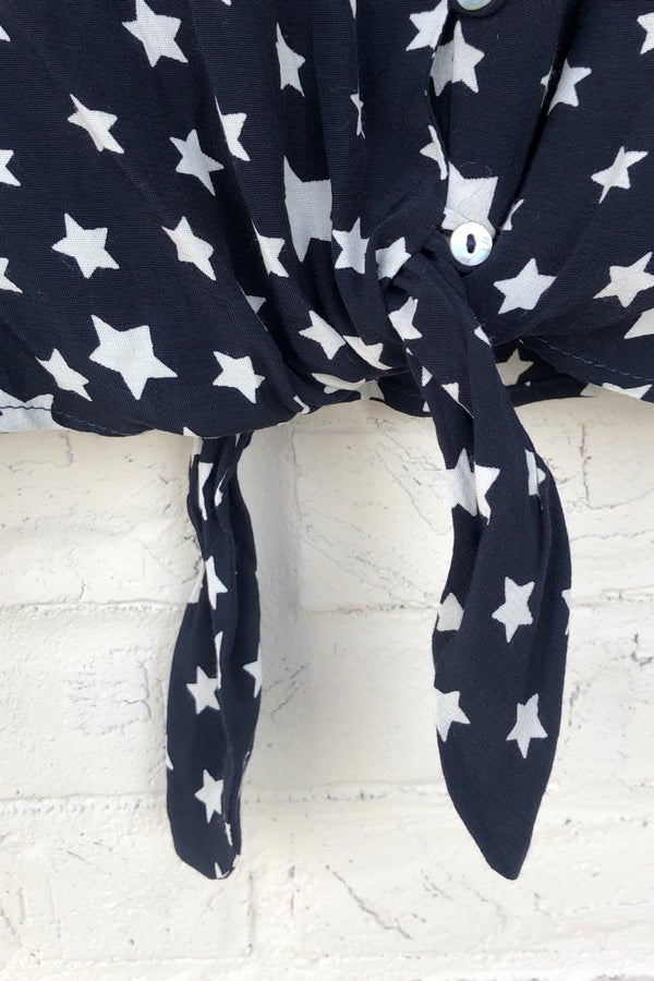 Zara Navy Stars Blouse – Paisley Collected