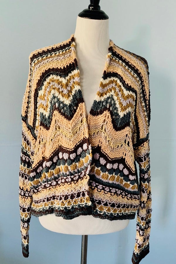 Free People Crochet open front cardigan Sweater Nuuly Thrift