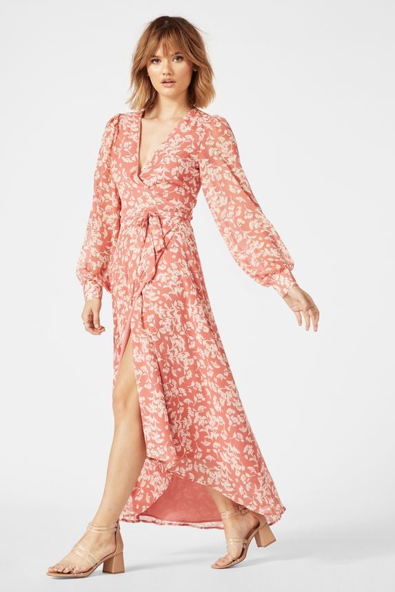 Long sleeve floral wrap maxi dress Nuuly Thrift