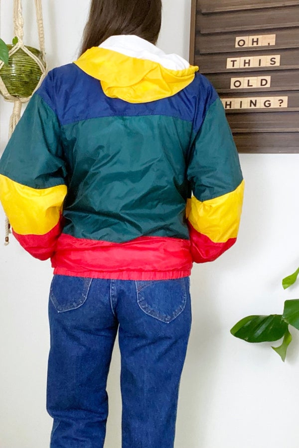 Red green yellow 2025 blue jacket