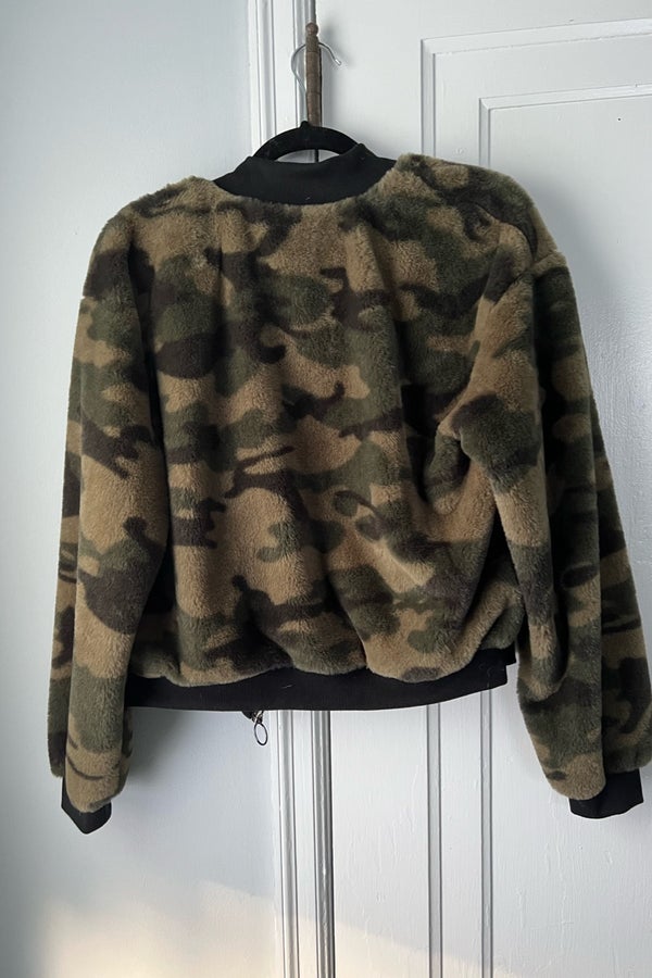 fuzzy camo jacket